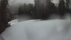 Prostřední část sjezdovky a snowpark