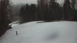 Prostřední část sjezdovky a snowpark