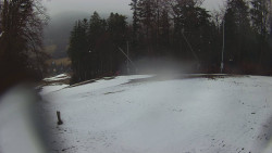 Prostřední část sjezdovky a snowpark