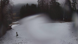 Prostřední část sjezdovky a snowpark