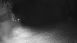 Prostřední část sjezdovky a snowpark