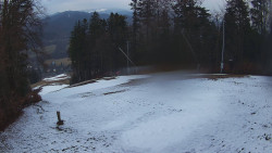 Prostřední část sjezdovky a snowpark