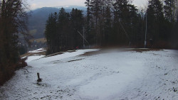 Prostřední část sjezdovky a snowpark