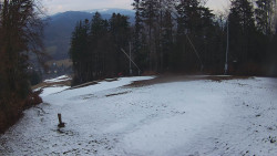 Prostřední část sjezdovky a snowpark