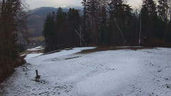 Prostřední část sjezdovky a snowpark