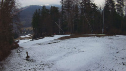 Prostřední část sjezdovky a snowpark