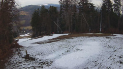 Prostřední část sjezdovky a snowpark