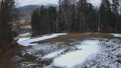 Prostřední část sjezdovky a snowpark