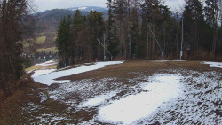 Prostřední část sjezdovky a snowpark