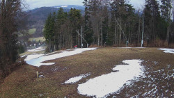 Prostřední část sjezdovky a snowpark