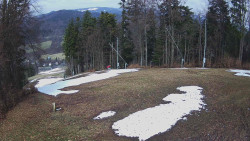 Prostřední část sjezdovky a snowpark