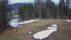 Prostřední část sjezdovky a snowpark