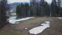 Prostřední část sjezdovky a snowpark