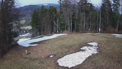 Prostřední část sjezdovky a snowpark