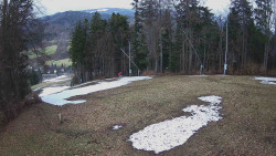 Prostřední část sjezdovky a snowpark