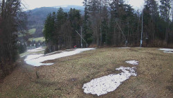 Prostřední část sjezdovky a snowpark