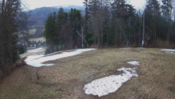Prostřední část sjezdovky a snowpark