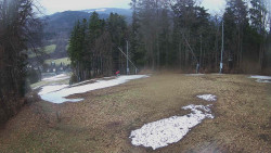 Prostřední část sjezdovky a snowpark