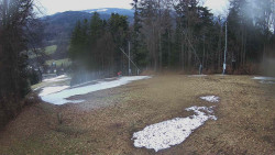 Prostřední část sjezdovky a snowpark