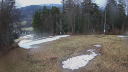 Prostřední část sjezdovky a snowpark