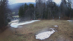 Prostřední část sjezdovky a snowpark