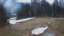 Prostřední část sjezdovky a snowpark