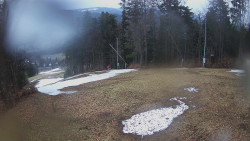 Prostřední část sjezdovky a snowpark