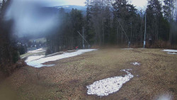 Prostřední část sjezdovky a snowpark