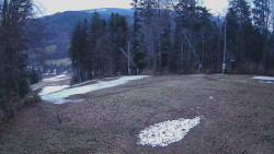 Prostřední část sjezdovky a snowpark