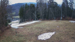Prostřední část sjezdovky a snowpark