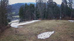Prostřední část sjezdovky a snowpark