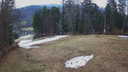 Prostřední část sjezdovky a snowpark