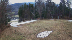 Prostřední část sjezdovky a snowpark