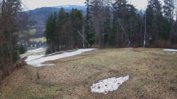 Prostřední část sjezdovky a snowpark