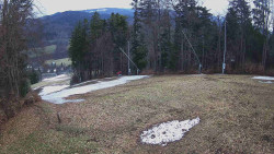 Prostřední část sjezdovky a snowpark