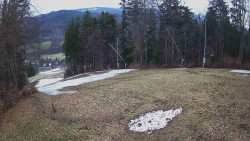 Prostřední část sjezdovky a snowpark