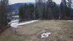 Prostřední část sjezdovky a snowpark