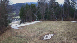 Prostřední část sjezdovky a snowpark