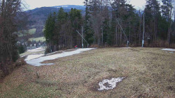 Prostřední část sjezdovky a snowpark