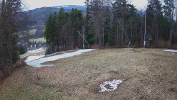 Prostřední část sjezdovky a snowpark