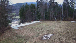 Prostřední část sjezdovky a snowpark