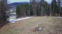 Prostřední část sjezdovky a snowpark
