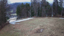 Prostřední část sjezdovky a snowpark