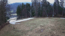 Prostřední část sjezdovky a snowpark