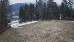 Prostřední část sjezdovky a snowpark