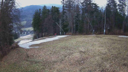 Prostřední část sjezdovky a snowpark