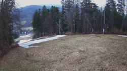 Prostřední část sjezdovky a snowpark