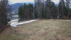 Prostřední část sjezdovky a snowpark