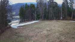 Prostřední část sjezdovky a snowpark