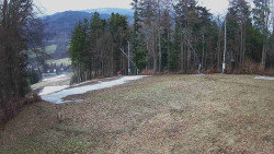 Prostřední část sjezdovky a snowpark